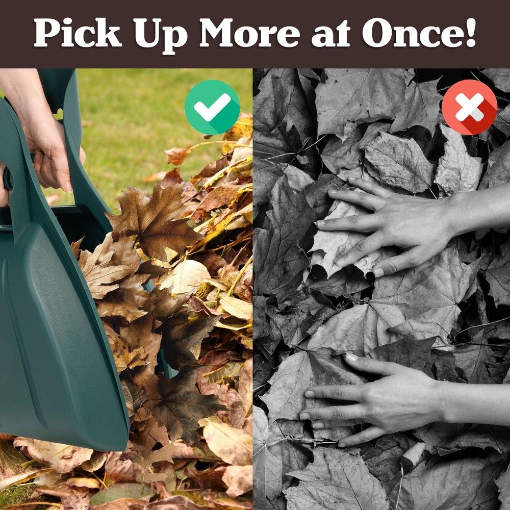 Leaf Scoops Hand Rakes - Lightweight, Durable Grabber Tool for Scooping Up Le...