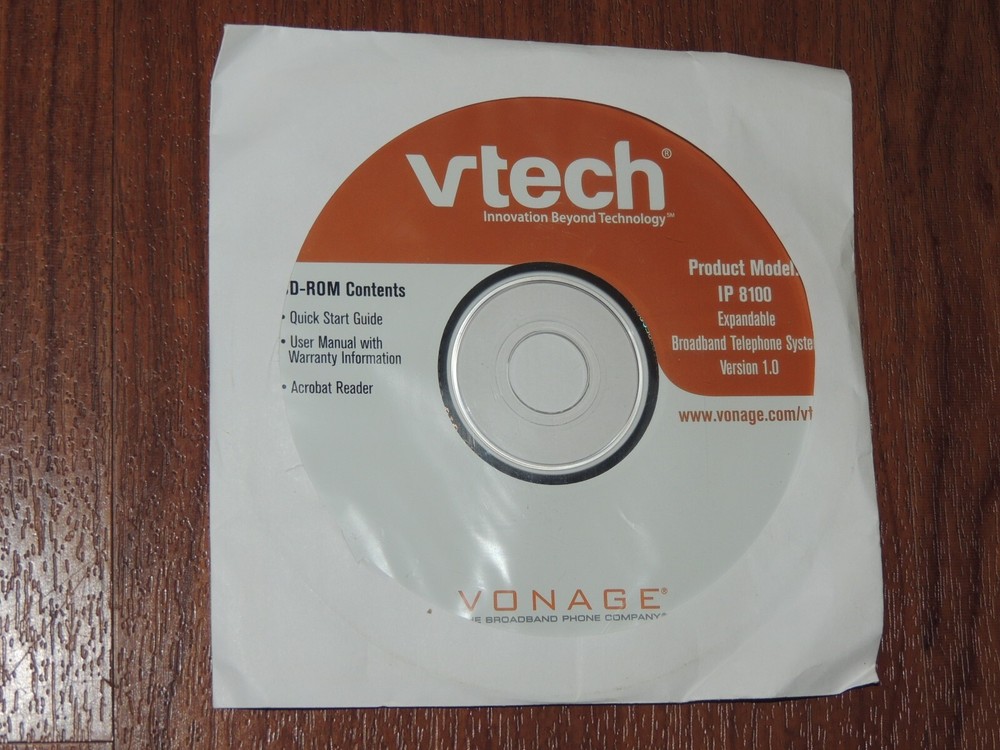 New OEM CD Disk for VTech IP 8100 Vonage Broadband System