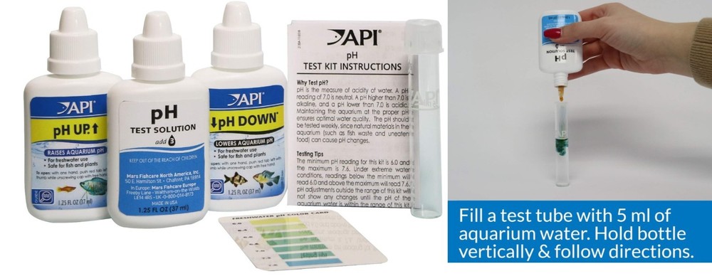 API Freshwater Aquarium pH Test Adjuster Kit 250 Tests Fish Care Solution