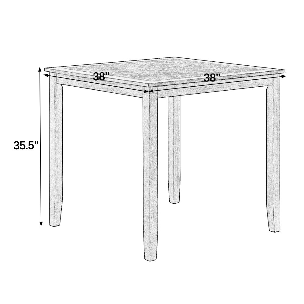 For Dining Room 5 Piece Dining/Bar Table Set - Retro-Style Breakfast Table Brown