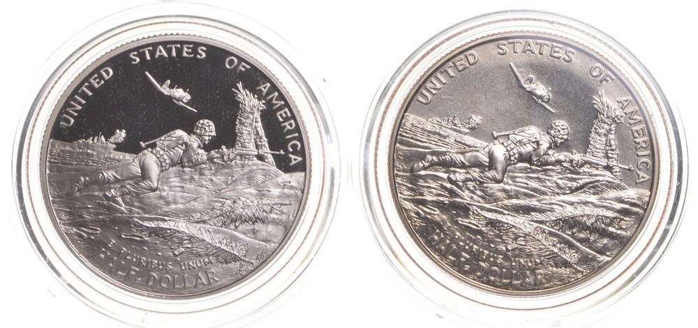 1991-1995 World War 2 US Commemorative Half Dollar Set - Proof & Unc