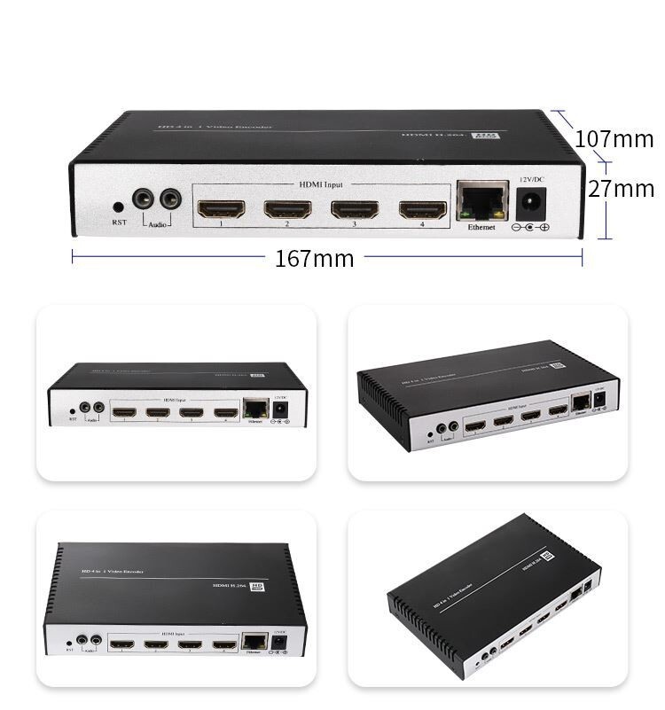 HIGH QUALITY 4CH HDMI VIDEO ENCODER H264 STREAMING PROFESSIONAL