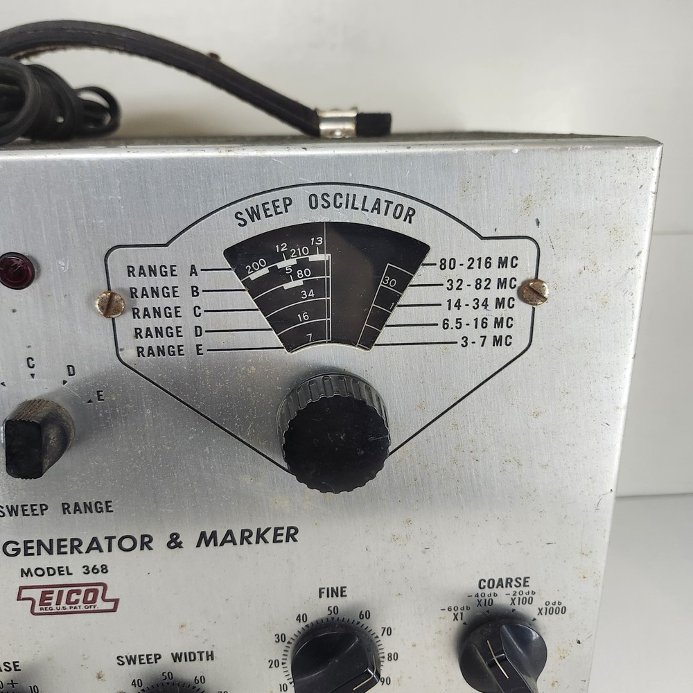 Vintage Eico TV-FM Sweep Generator & Marker Model 368-Untested Powers on