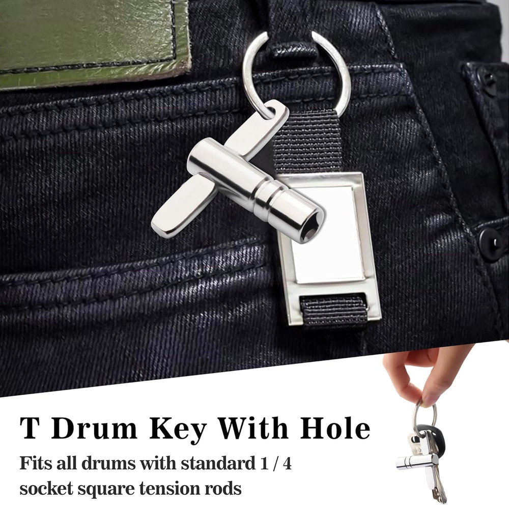 Universal Drum Tuning Tool Set - 4 Pack with Speed Key and Multi-Tool Keychain