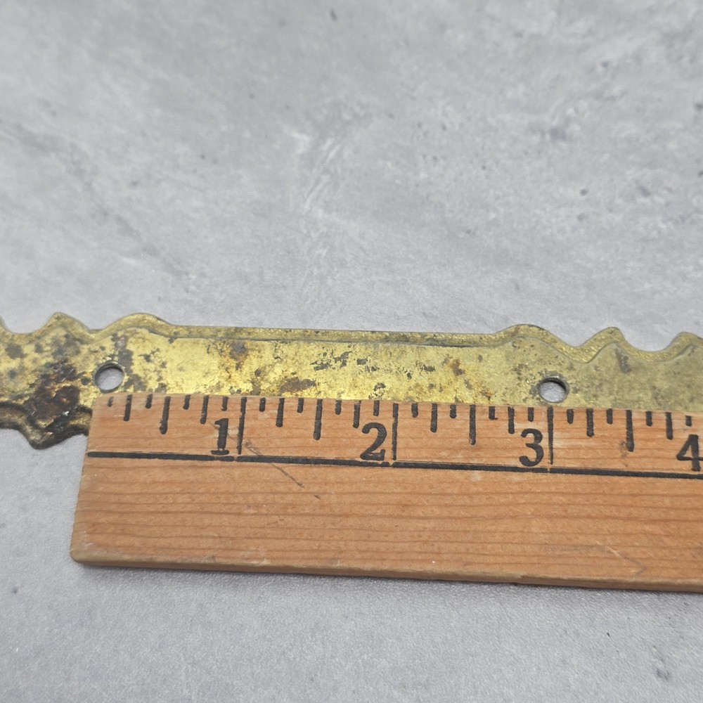 2 Drawer Pull Handle & Backplate 5.75" Brass Colored 3" Centers