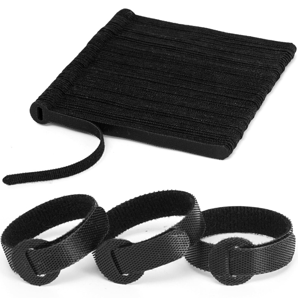 150x Cable Ties 6" Black Hook Loop Nylon Wire Organizer Reusable Fastener Straps