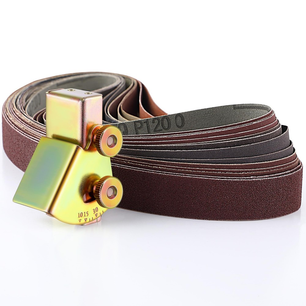 Assorted 12 Pack of 1x30 Sanding Belts, with Adjustable Knife Sharpening Angl...