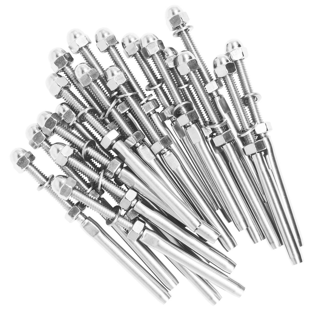20 Pack 3/16" Cable Railing Swage Threaded Stud Tension End Fitsting Terminal