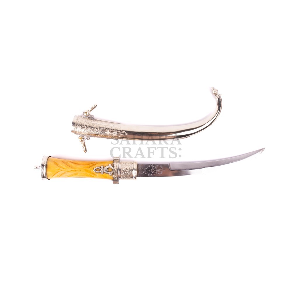 Moroccan Dagger Orange Handle Decorative Handcrafted Berber Ethnic Dagger Gift