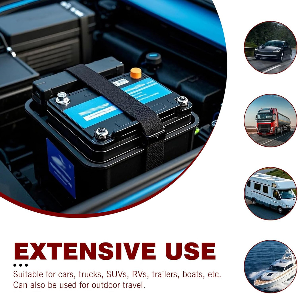 Shakas 2 PCS Battery Tie down Strap Hold down Kit, Multi-Functional Adjustable N