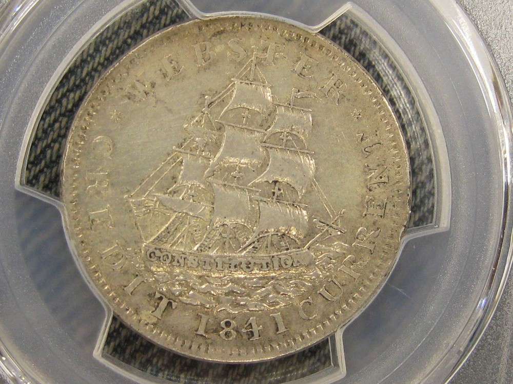 1841 Silver Hard Times token - Daniel Webster - HT-20A - PCGS XF Details
