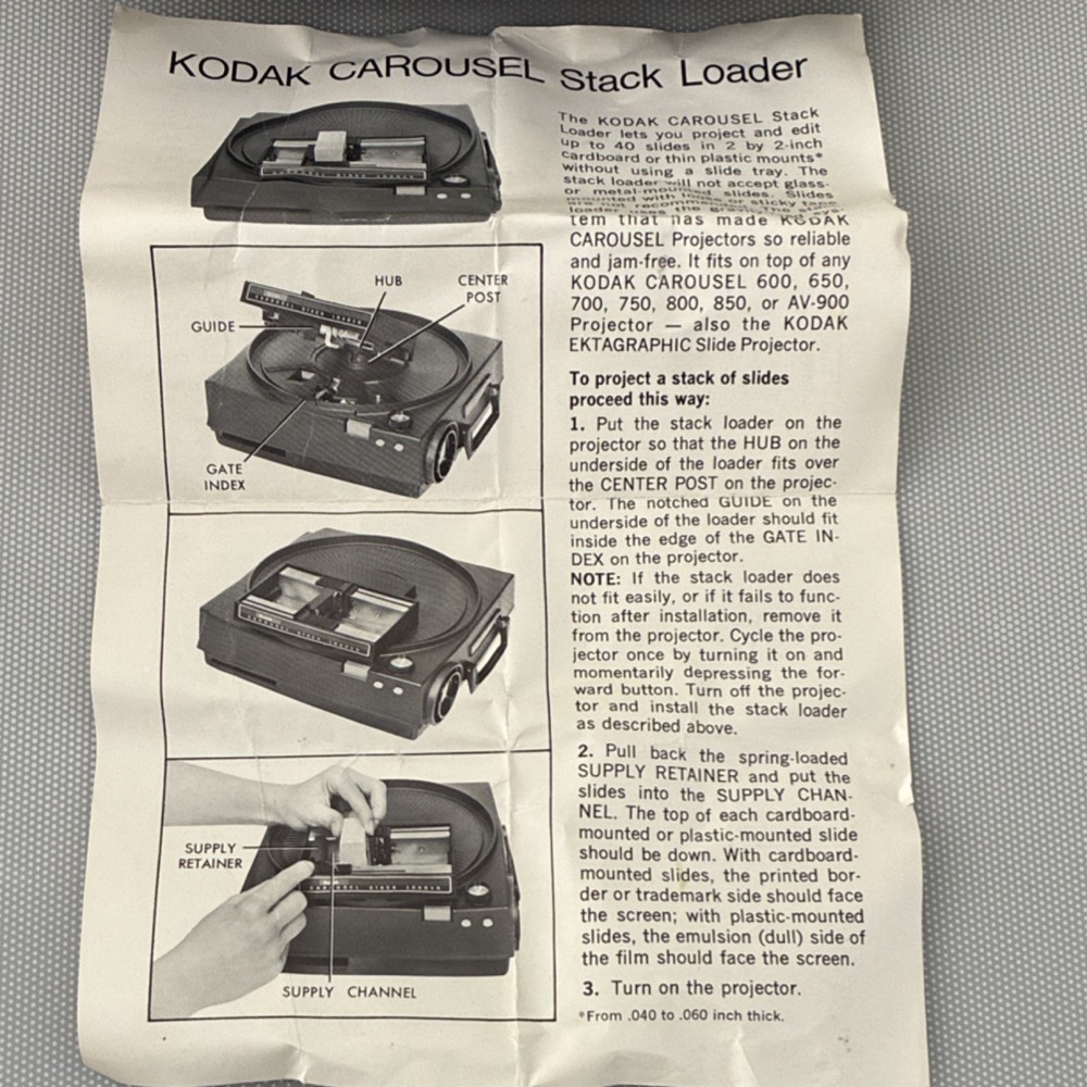 Kodak Carousel Stack Loader for Slide Projector, 40 Tray Capacity, Stackable