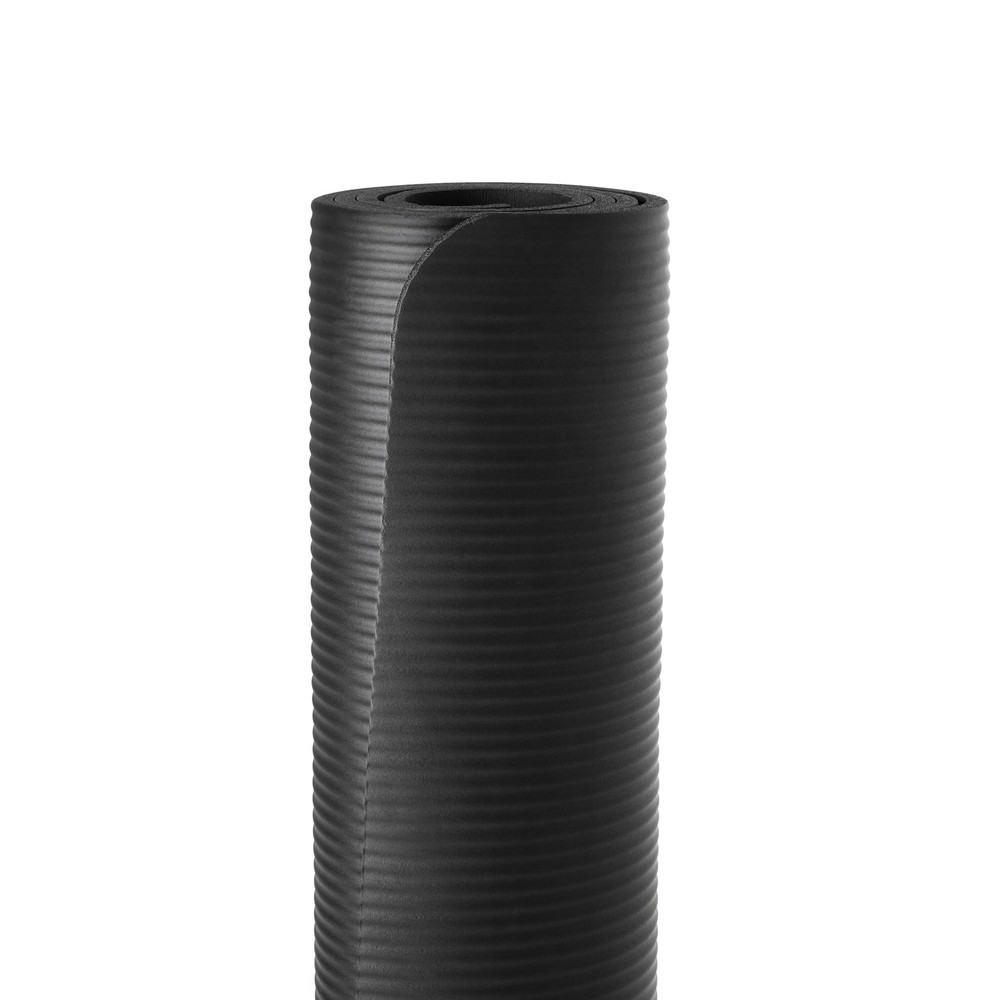 Amazon Basics 1/2" Extra Thick Yoga Exercise Mat with Carrying Strap, Black