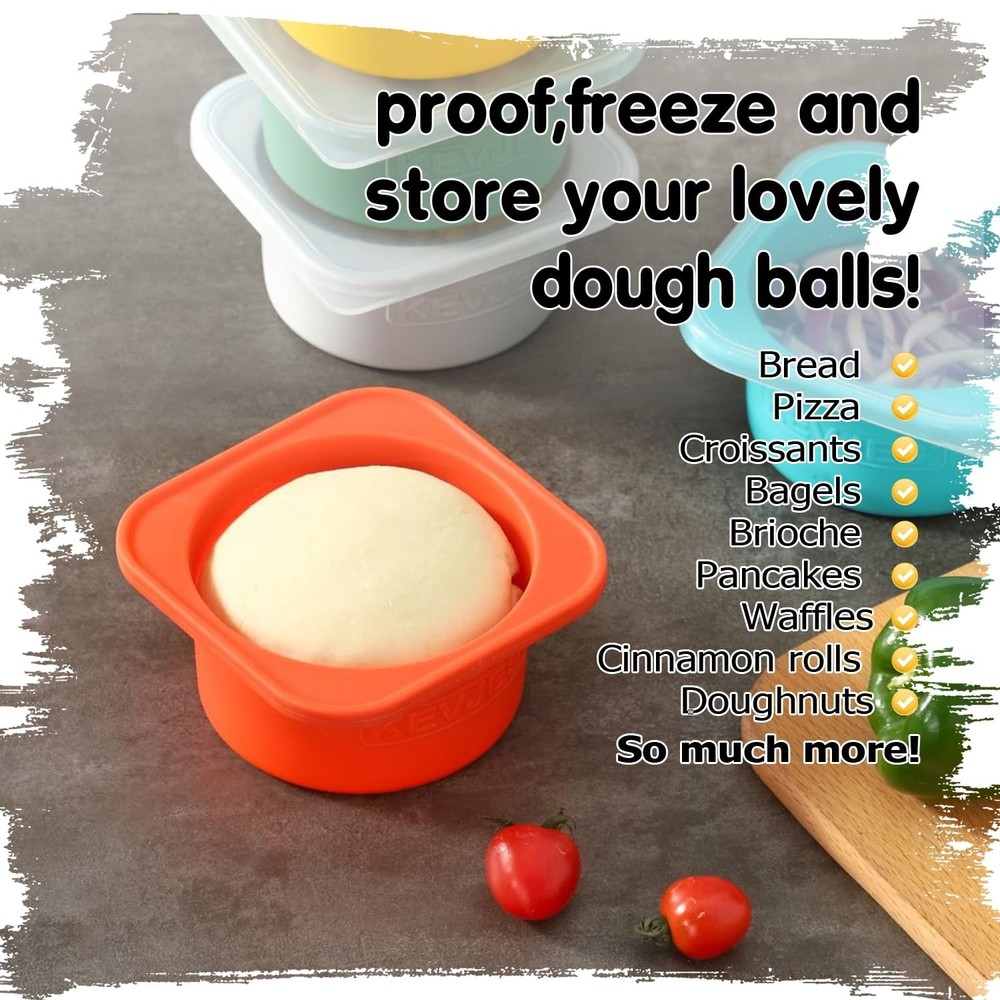 Stackable Silicone Artisan Pizza Dough Proofing Containers with Lids pizza ma...