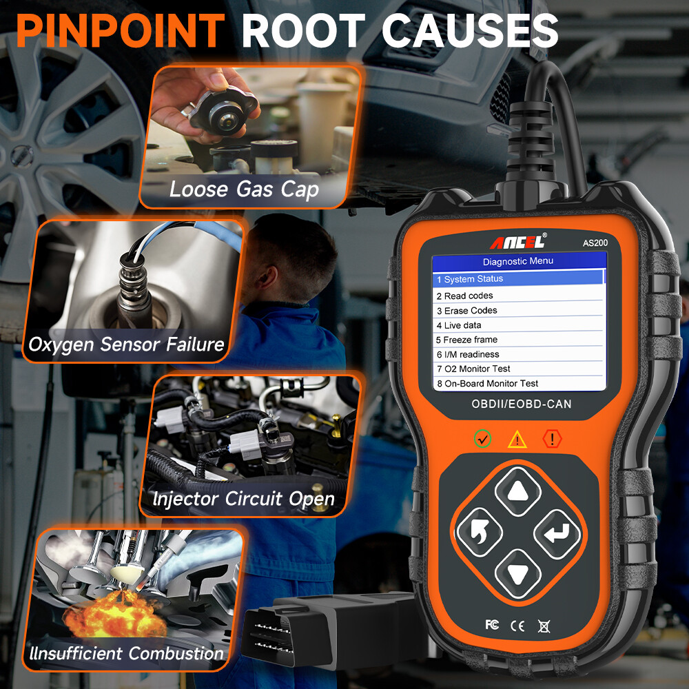 ANCEL Automotive Engine Scanner OBD2 Code Reader Car Diagnostic Check Fault Tool