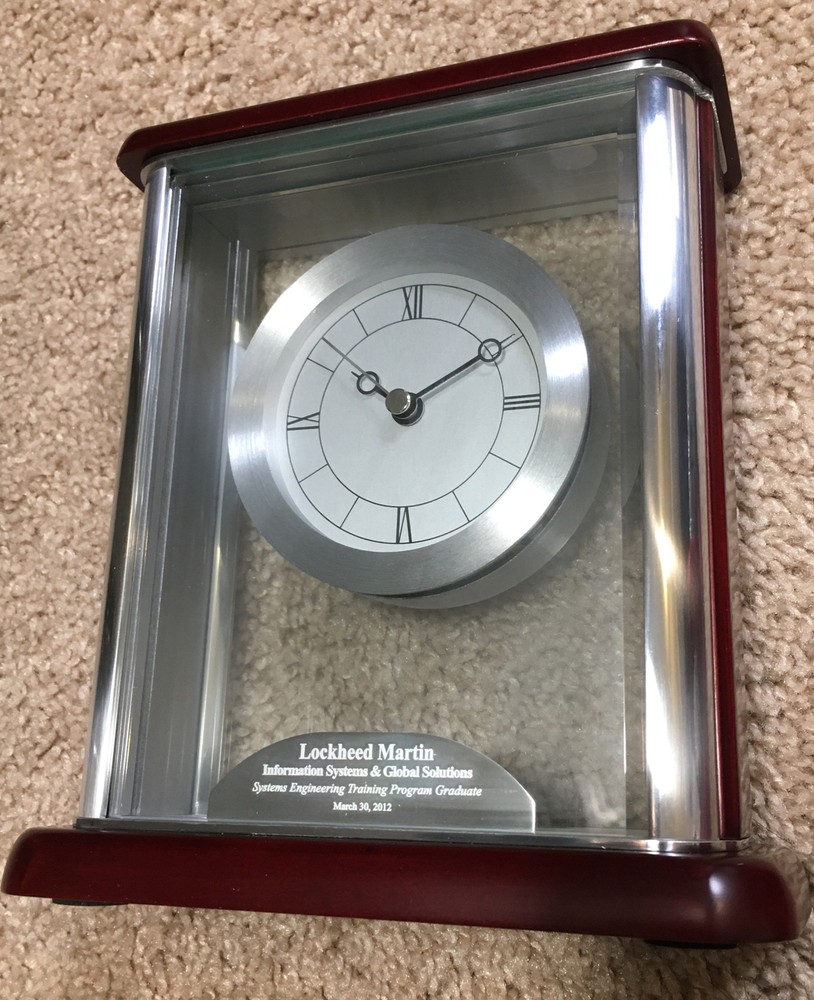 Lockheed Martin Mantle Desk Clock 2012 Training Program Graduate