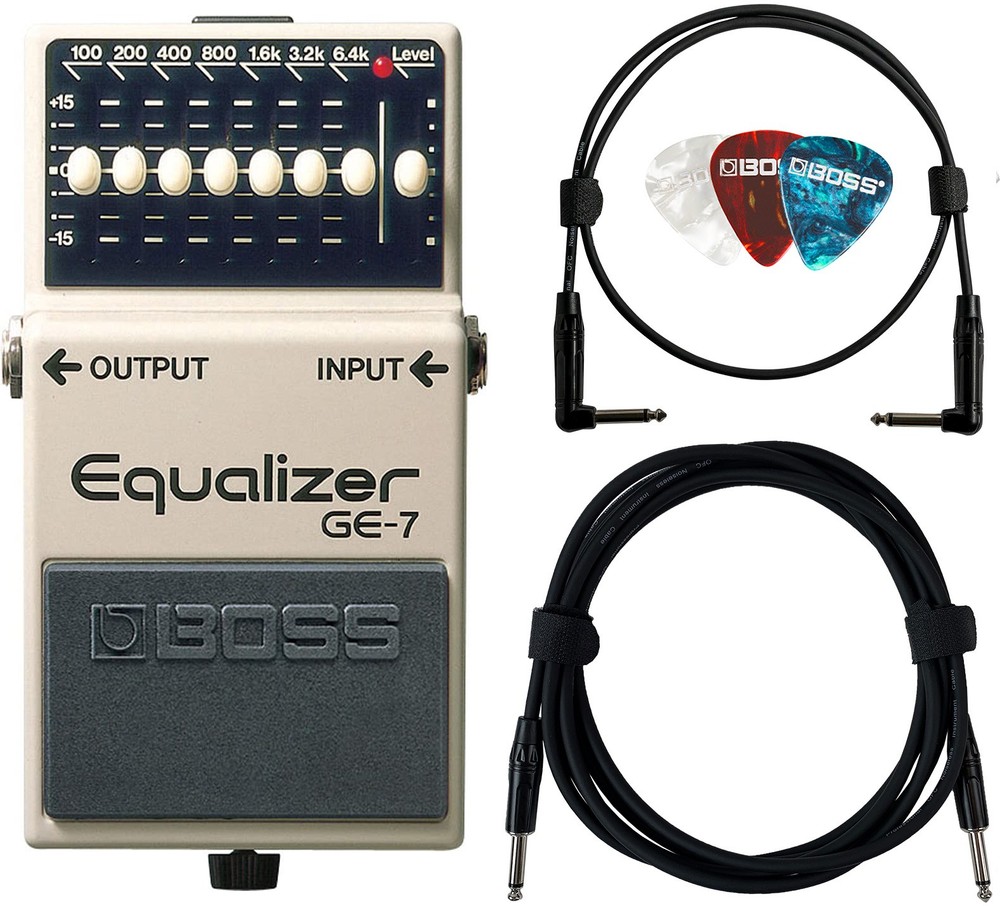 Boss GE-7 Graphic Equalizer w/ Instrument Cables