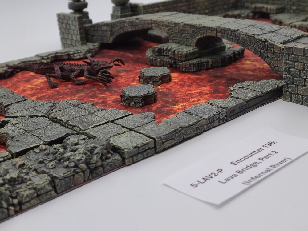 Dwarven Forge Encounter 13B: Lava Bridge, Part 2 (Infernal River) (Painted)