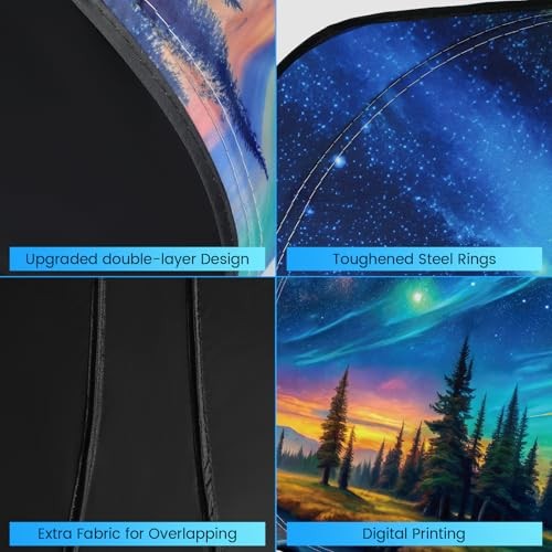 Car Windshield Sunshade | Innovative No-Light-Pass Technology for Aurora & lake