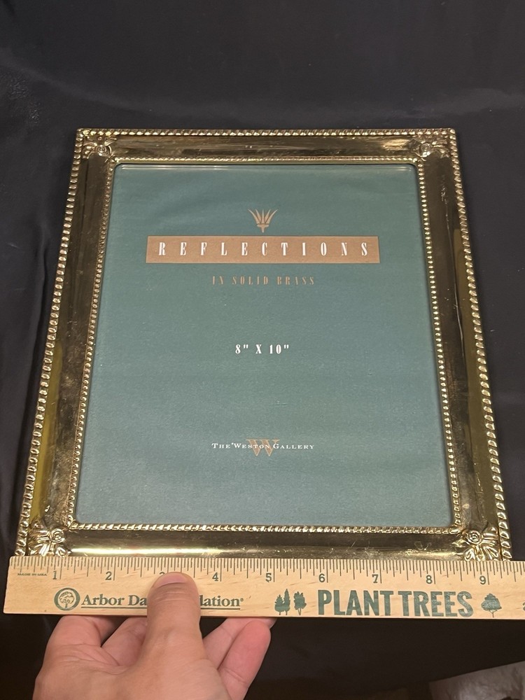 VINTAGE DOLID BRASS WESTON GALLERY 8 X 10” REFLECTIONS FRAME