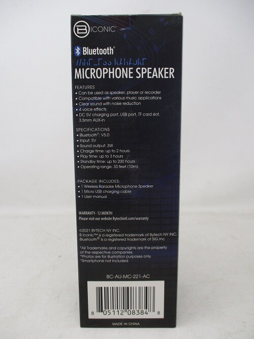 BICONIC Karaoke Party Bluetooth Microphone Speaker