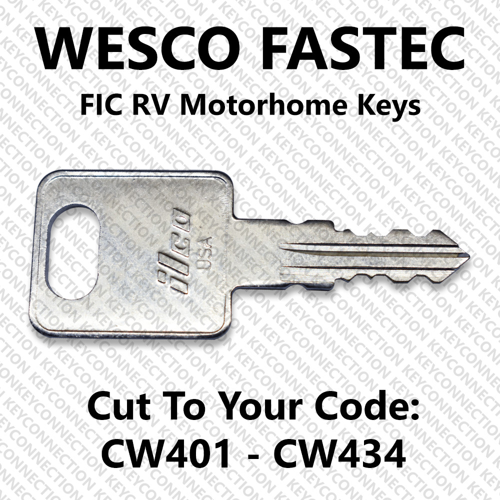 FIC RV Motorhome Trailer Key Cut to Your Code CW401 - CW434