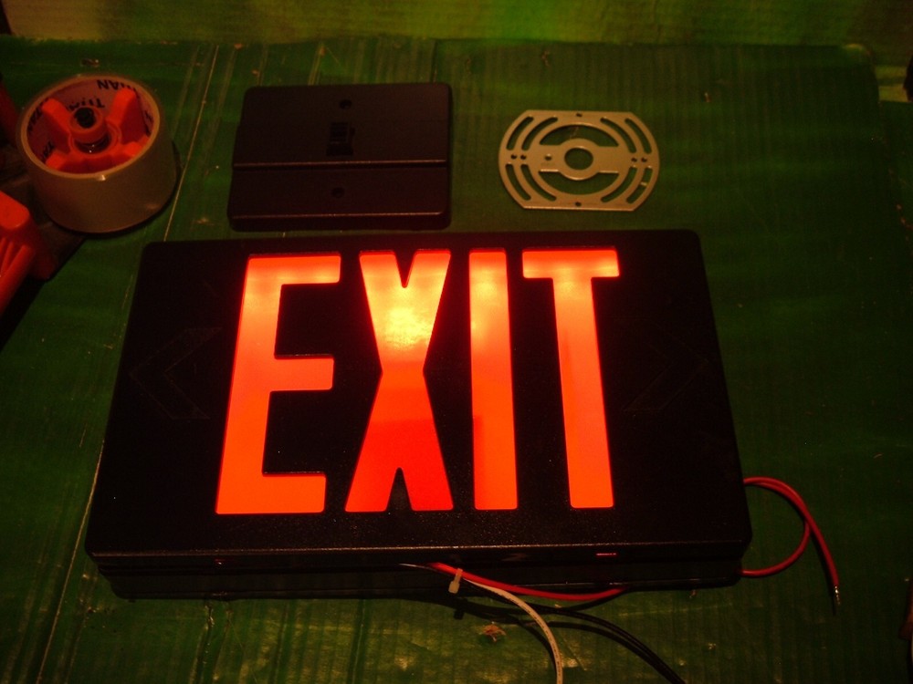 new exit sign red letter LED Exit Sign 120 new in the box