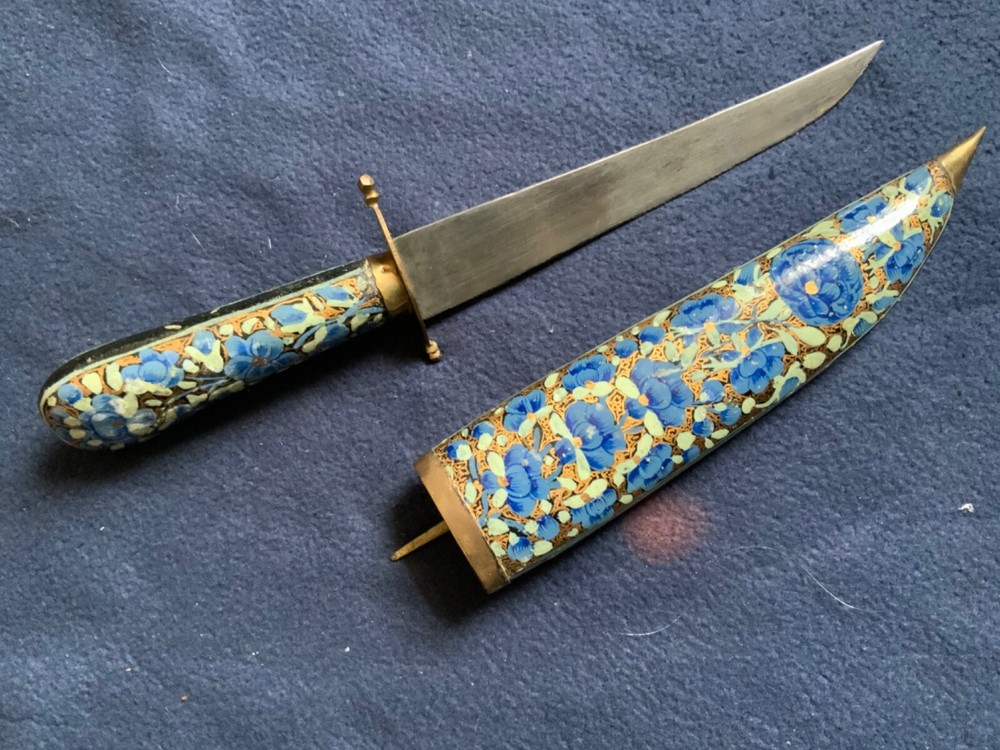 Vintage Dagger Knife with scabbard enamel