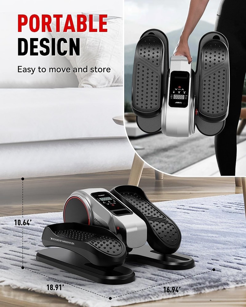 HARISON Under Desk Elliptical Machine Pre-Assembled Low-Impact Leg Exerciser