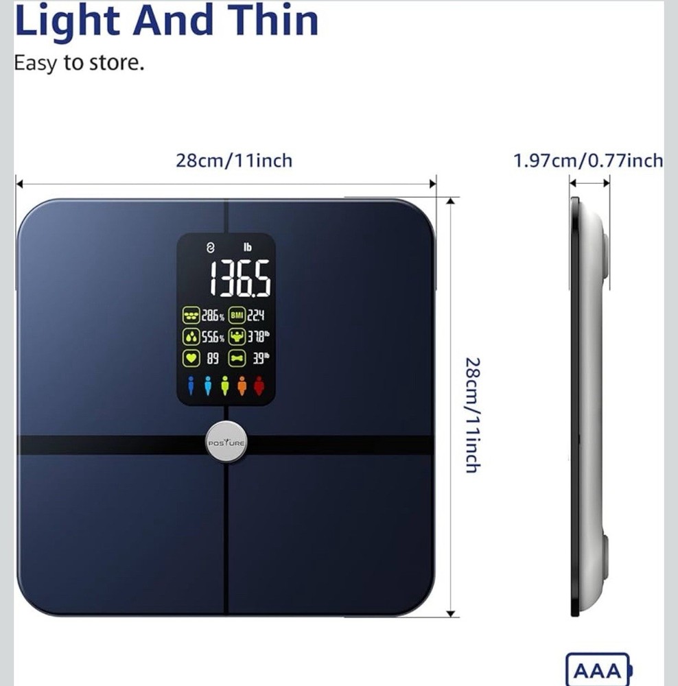 Body Fat Scale, Posture Extra Large Display Digital Bathroom Wireless