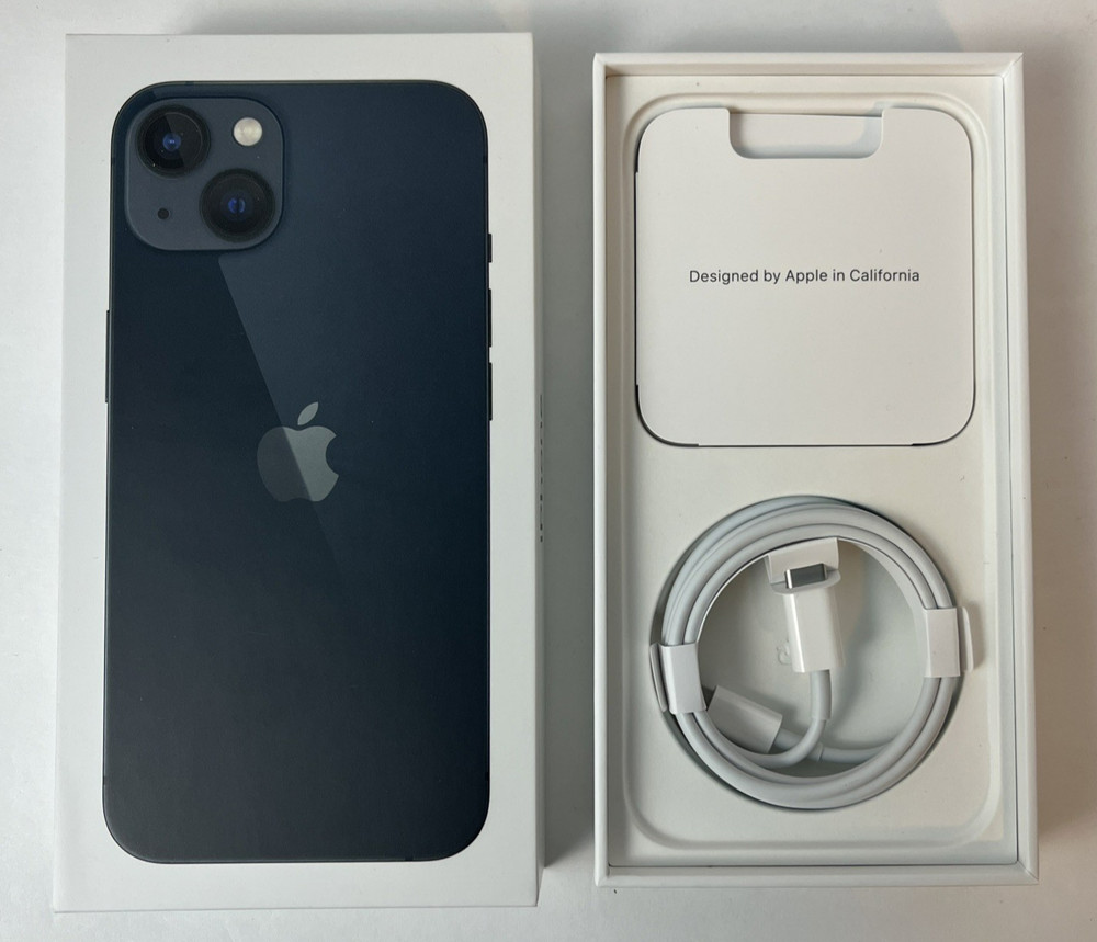 Box for Apple iPhone 13 Midnight 128GB - BOX ONLY With Accessories