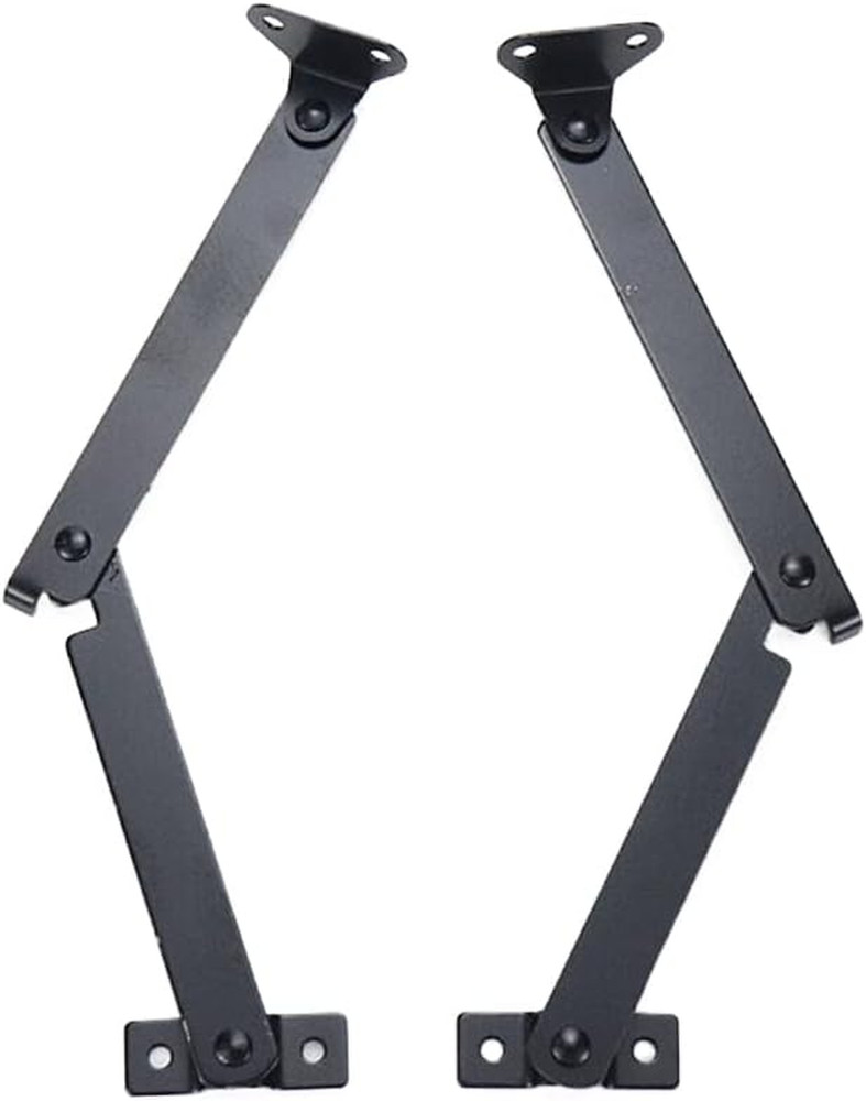2 Pcs Black Lid Support Hinges, Rotatable Folding Lid Support Hinge for Window,