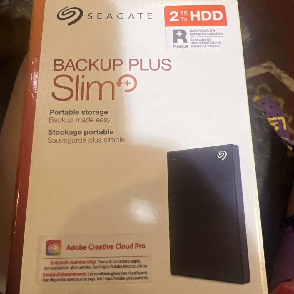 Seagate STHN2000400 Backup Plus Slim USB 3.0 2TB External Hard Drive - Black