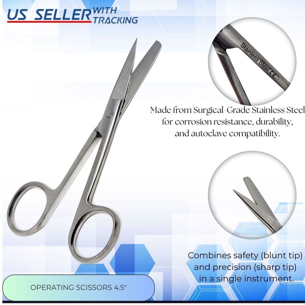 Surgical Dressing Scissors Sharp/Blunt 4.5" Medical Operating Nursing First Aid