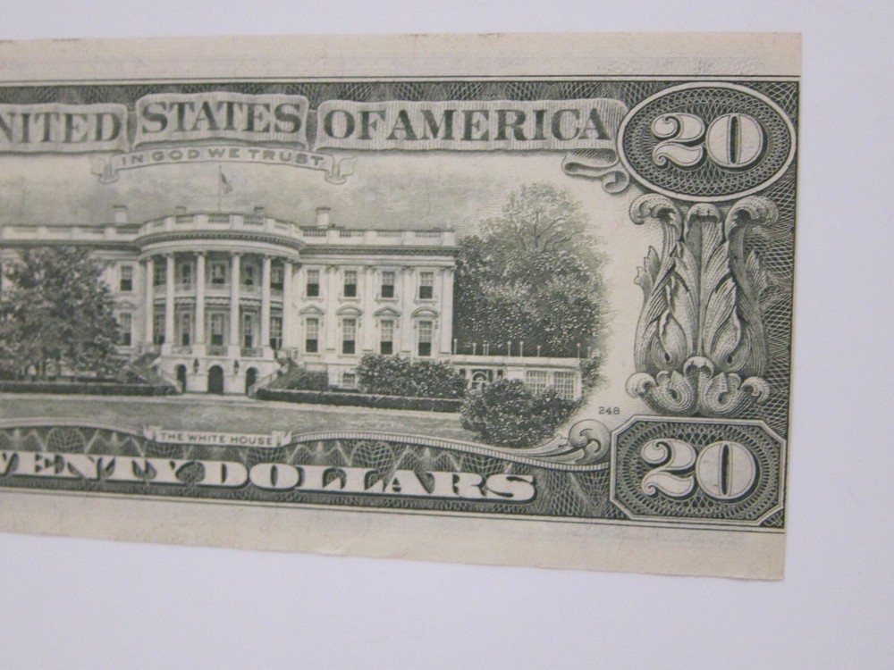 1985 $20 Printing Error on Back #L02465259G