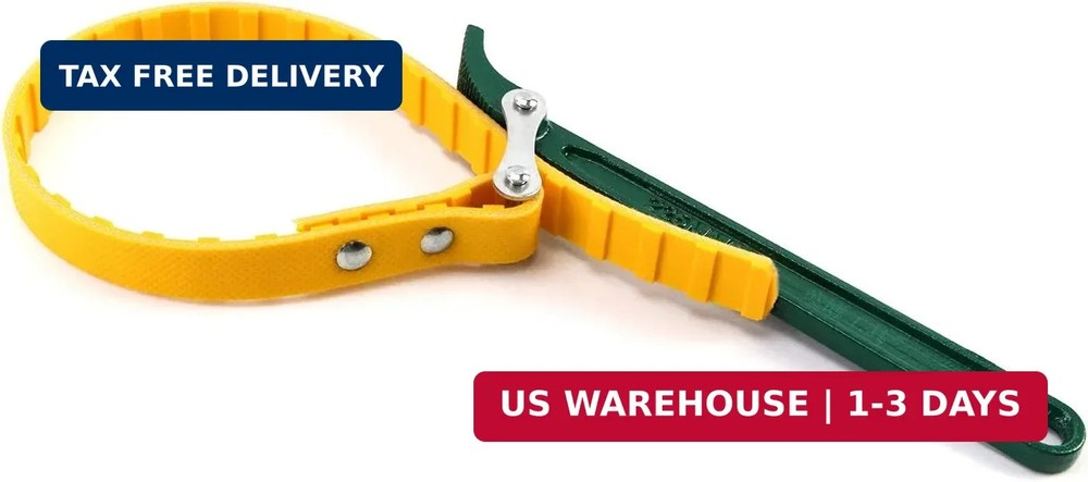 QWORK 9" Belt Strap Wrench, Multi-Purpose Adjustable Strap Oil Filter Strap Open