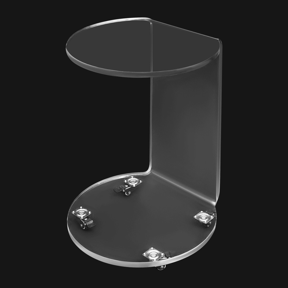 Acrylic Nightstand Side Table, Mobile Side Table, 2-tier Display End Table