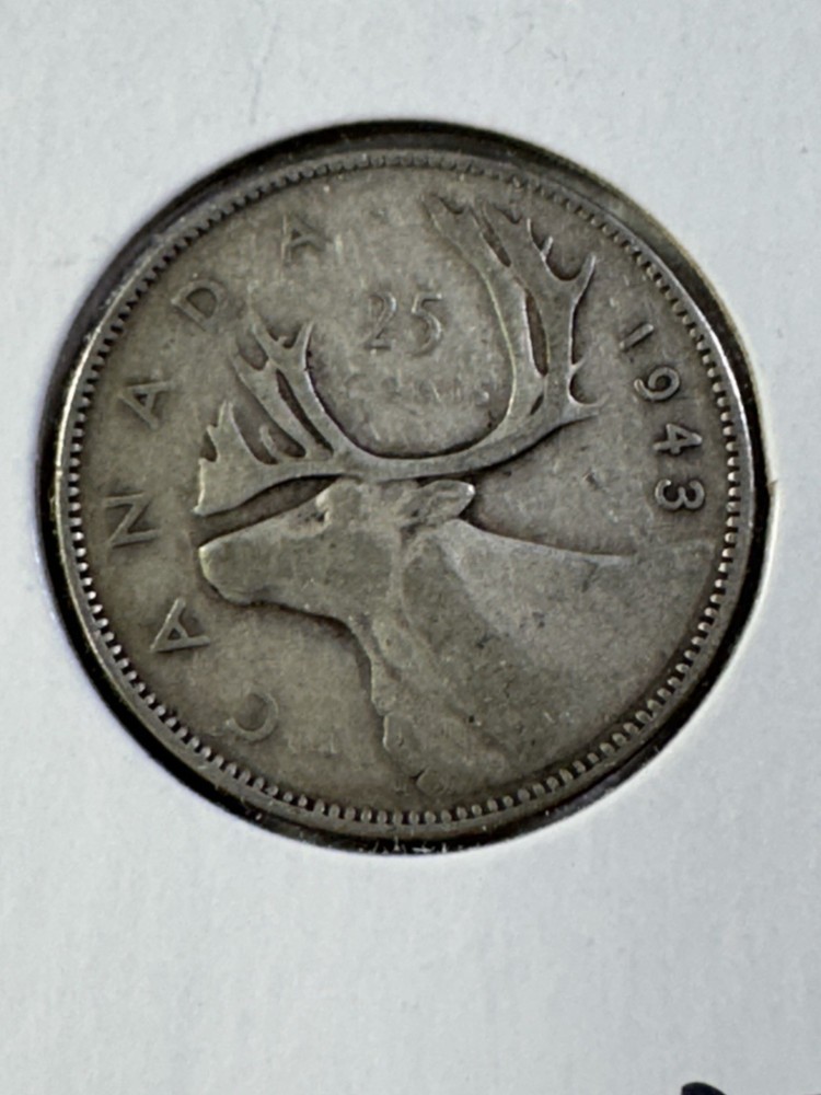 1943 Canada 25 Cents Silver Coin