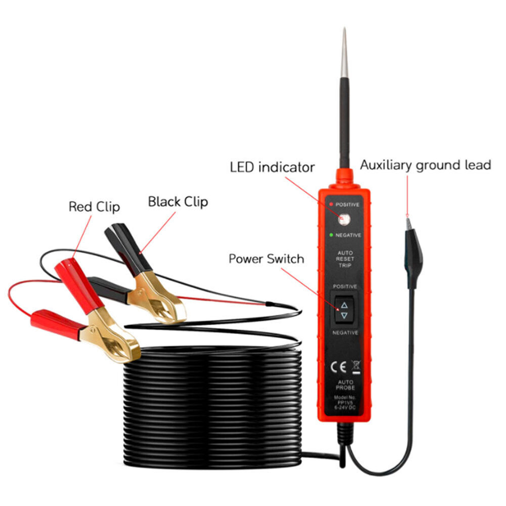 6-24V Digital Power Circuit Electrical Tester Probe Test Device System Tester US