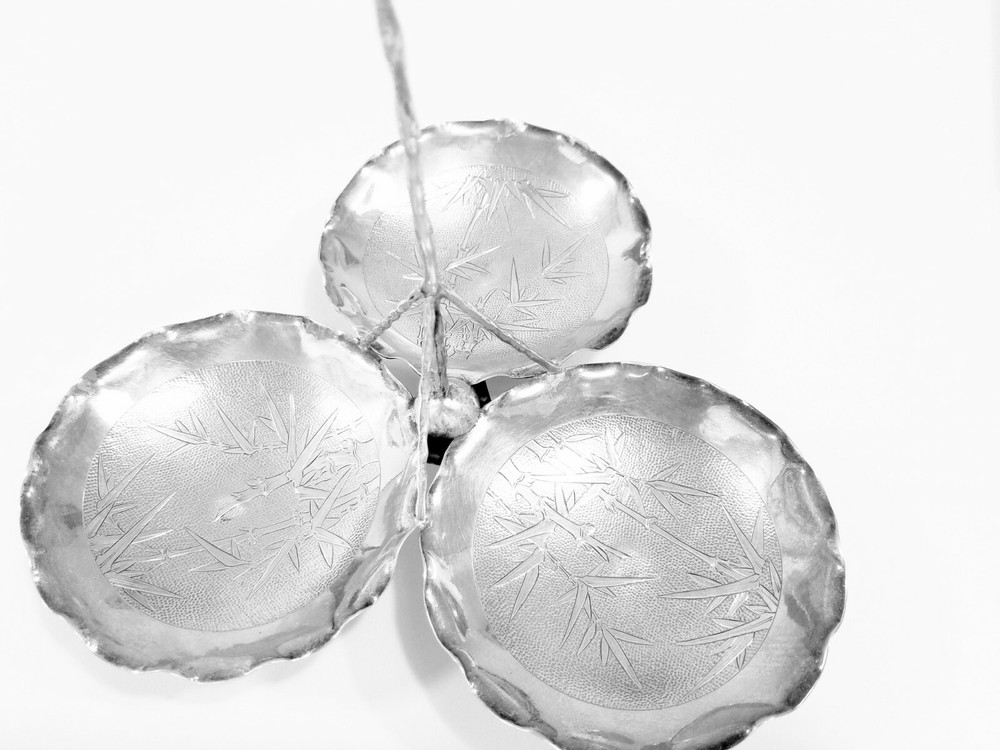 STERLING SILVER CHINESE 3 SECTION DISH