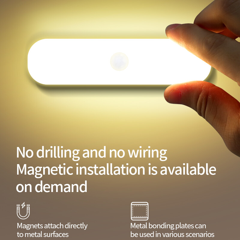 LED motion sensor light, compact wireless cabinet light can be charged by USB