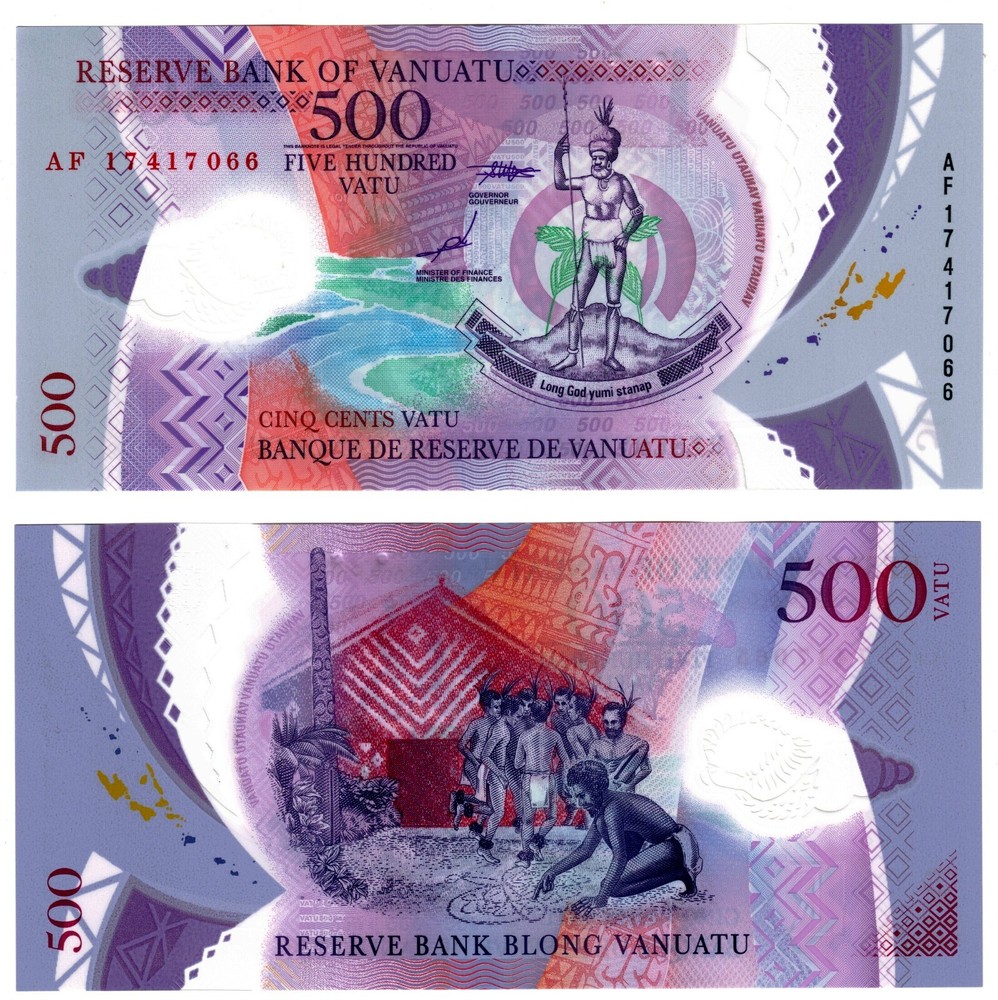 2017 Vanuatu Banknote UNC P18b 500 Vatu Polymer