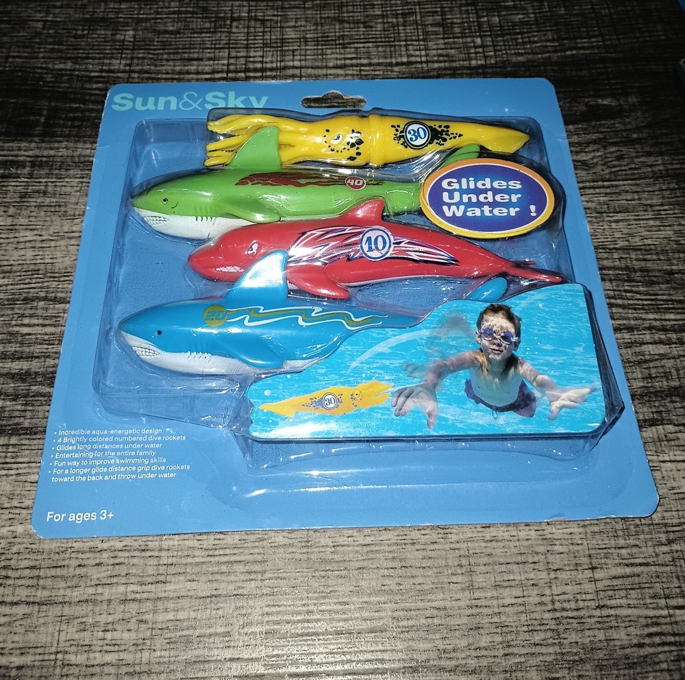 NEW Dive Rockets 4 Pack Water Gliders Pool Diving Game