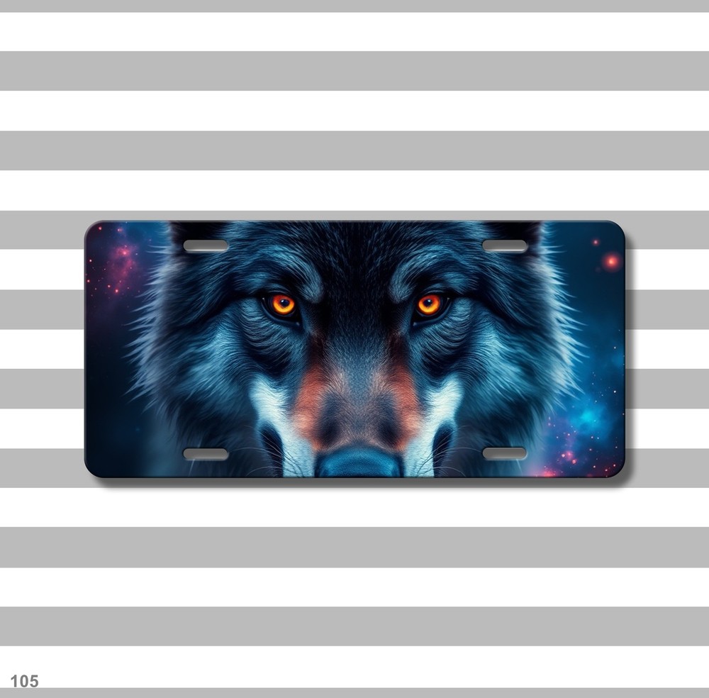 Hyperrealistic Wolf License Plate Your Text Vanity Plate Unique Gift