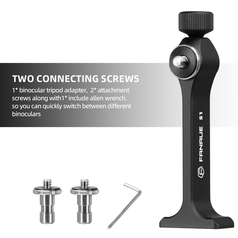 Binocular Tripod Adapter 1/4 Inch Aluminum Thread Mount