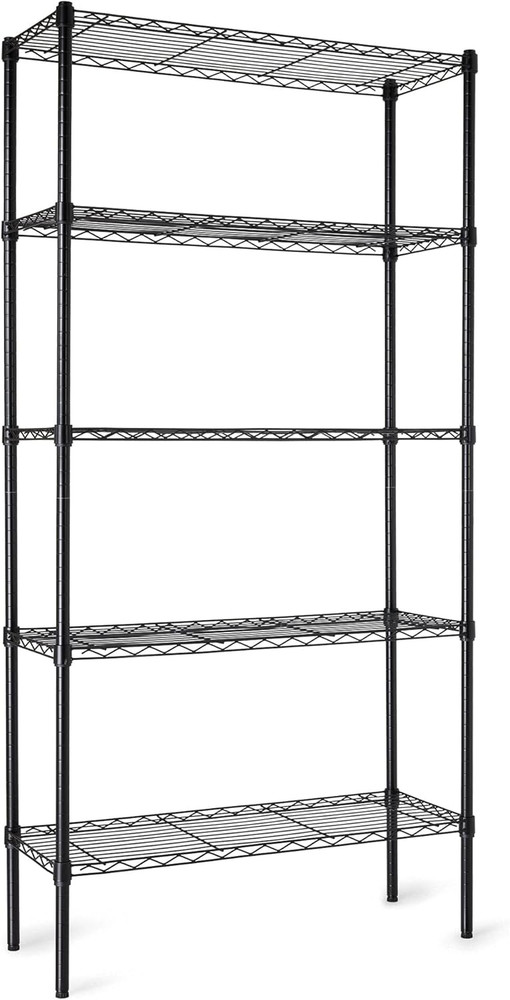 5-Tier Adjustable Storage Shelf Rack Heavy Duty Metal Shelves Shelving Organizer