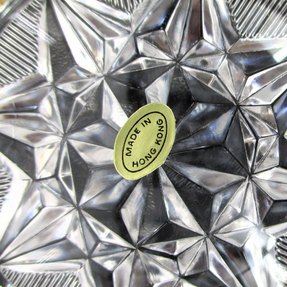 Set of 6 Vintage Starburst Acrylic Round Clear Stackable Coasters Original Box