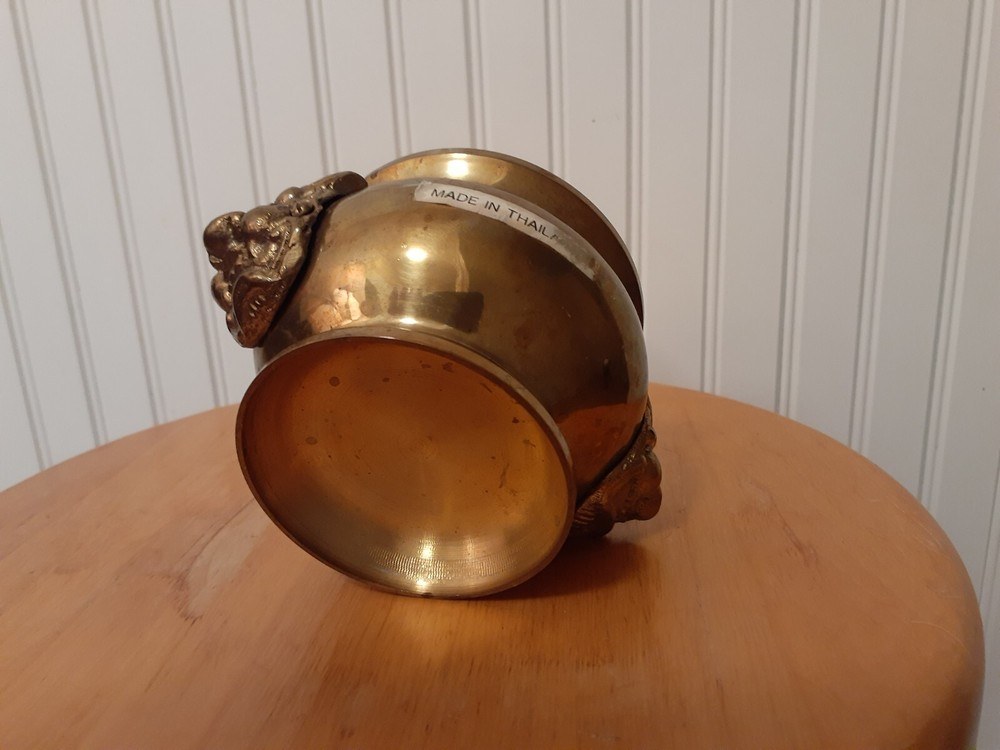 Vintage Brass Demon Devil Cauldron Incense Burner Witchcraft Pagan