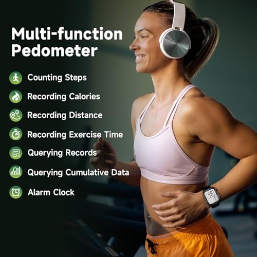 Pedometer Watch, Multi-Function Pedometer for Walking Steps and Miles, 3D Black
