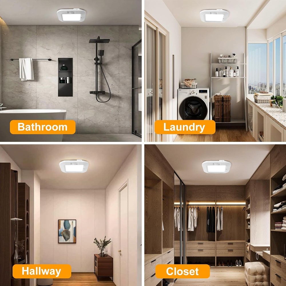 Battery Operated Ceiling Light Motion Sensor Light Indoor Motion 6000K